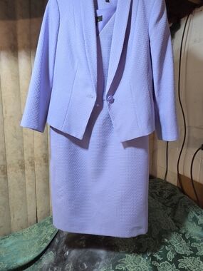 Lavender Textured Women's Dress and Jacket Set